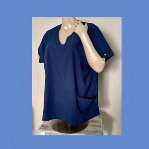 Navy Blue 4x Plus Size Women’s Wonder Wink 123 Scrub Top